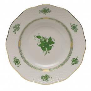Chinese Bouquet Green Rim Soup Plate 8 in D