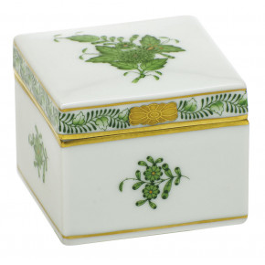 Chinese Bouquet Green Square Box 2.25 in L X 2.25 in W X 2 in H