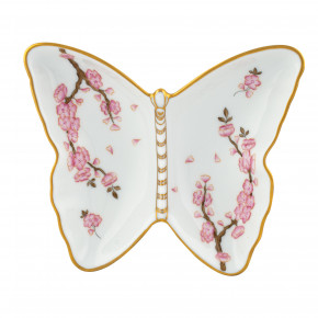 Cherry Blossom Multicolor Butterfly Dish 4.25 in L X 1 in H