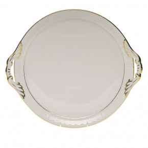 Golden Edge Round Tray With Handles 11.25 in D