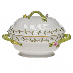 Rothschild Garden Multicolor Tureen With Branch 2 Qt 9.5 in H