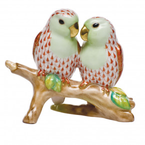 Love Birds On Branch Rust 4 in H