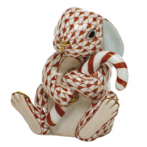 Candy Cane Bunny Rust 2.5 in L X 2.75 in H