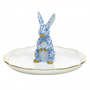 Bunny Ring Holder Blue 2.25 in H X 4 in D