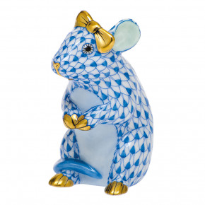 Mouse With Bow Blue 2 in L X 1.5 in W X 2.5 in H