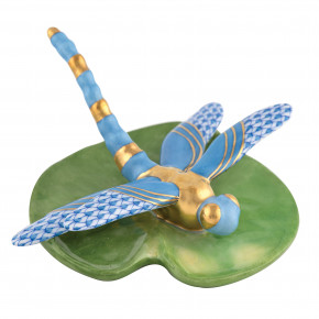 Dragonfly On Lily Pad Blue 3.5 in D X 1.5 in H