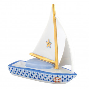 Sailboat At Sea Sapphire 1.5 in L X 4 in W X 4.25 in H