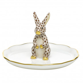 Bunny Ring Holder Chocolate 2.25 in H X 4 in D