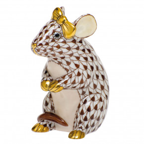 Mouse With Bow Chocolate 2 in L X 1.5 in W X 2.5 in H