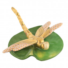 Dragonfly On Lily Pad Butterscotch 3.5 in D X 1.5 in H