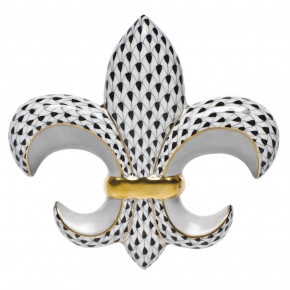 Fleur De Lis Black 4.75 in L X 5 in W