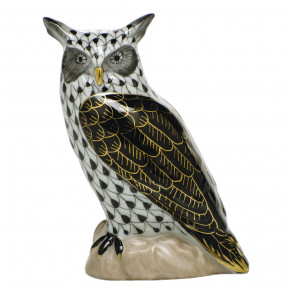 Great Horned Owl Black 1.25 in L X 3 in H