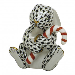 Candy Cane Bunny Black 2.5 in L X 2.75 in H