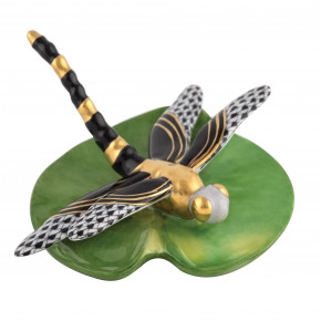 Dragonfly On Lily Pad Black 3.5 in D X 1.5 in H