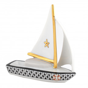 Sailboat At Sea Black 1.5 in L X 4 in W X 4.25 in H