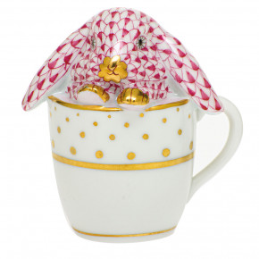 Tea Cup Bunny Raspberry 2.25 in L X 1.75 in W X 2.5 in H