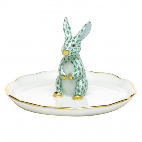Bunny Ring Holder Green 2.25 in H X 4 in D
