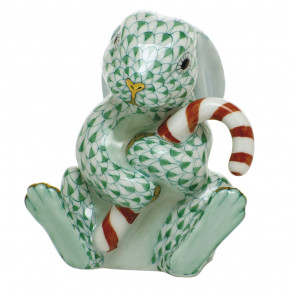 Candy Cane Bunny Green 2.5 in L X 2.75 in H