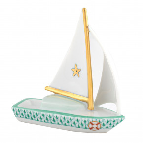 Sailboat At Sea Green 1.5 in L X 4 in W X 4.25 in H