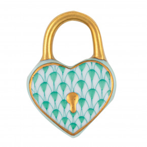 Heart Lock Green 1.25 in L X 1.75 in W X 0.25 in H