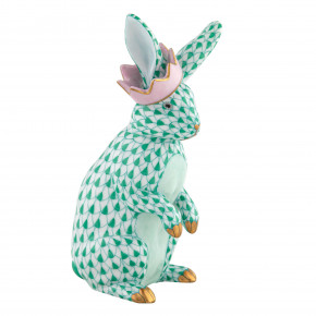 Bunny With Crown Green 2.25 in L X 2.25 in W X 5 in H