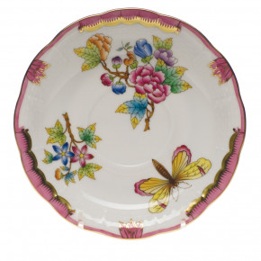 Queen Victoria Multicolor Tea Saucer 6 in D