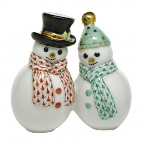Snowman Couple Rust/Key Lime 1.5 in L X 3 in H