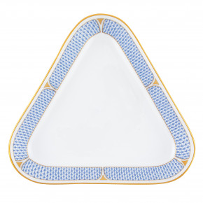 Art Deco Blue Triangle Dish 11 in L X 10.25 in W