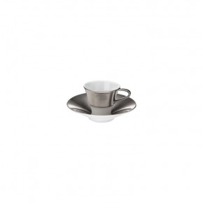 Polite Platinum Espresso Cup & Saucer Diam 2.8" High 2.3" 1.7Oz Diam 5.1" High 1.2"