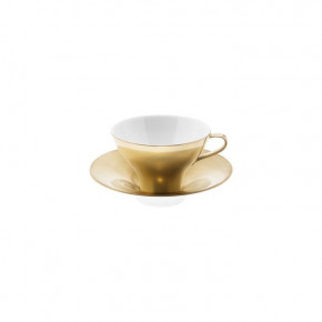 Polite Gold Coffee/Tea Cup With Saucer Diam 4.3" High 3.1" 5.7Oz Diam 6.5" High 1.6"