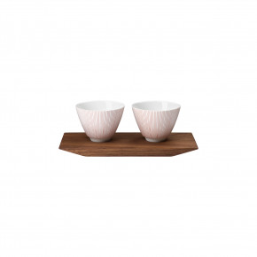Soda Red Set Of 2 Amuse-Bouche Dishes On Tray L8.3" W3.5" H 2.8" (Special Order)