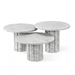 Amerigo Set of Three Bunching Tables, Carrara