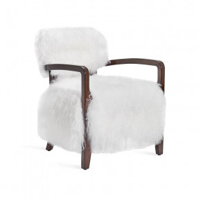 Royce Lounge Chair, Walnut/ White