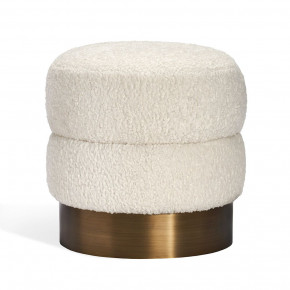 Charlize Stool, Faux Shearling/ Bronze