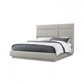 Quadrant Bed Faux Linen/Pure Grey