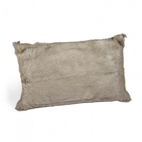 Goat Skin Bolster Pillow, Grey