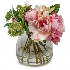 Glass Bell With Peony