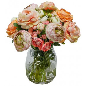 Denali Vase With Peach Ranunculus
