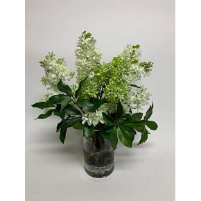 White Lilac Large Floral Glass