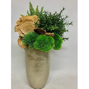 Moss, Rosemary, Mushroom in Large Elliot Vase 22" x 28"