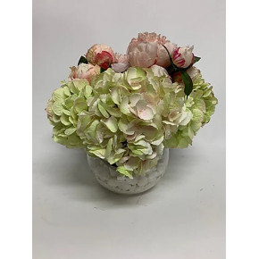White Rock Floral in Glass Bowl
