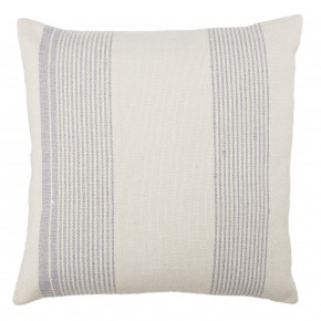  Living Parque Indoor/ Outdoor Gray/ Ivory Striped Poly Fill Pillow 20 inch