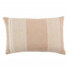  Living Carinda Indoor/ Outdoor Tan/ Ivory Striped Poly Fill Lumbar Pillow 13x21