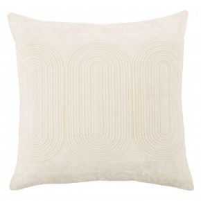 Nikki Chu by  Living Joyce Ivory/ Gold Geometric Poly Fill Pillow 22 inch