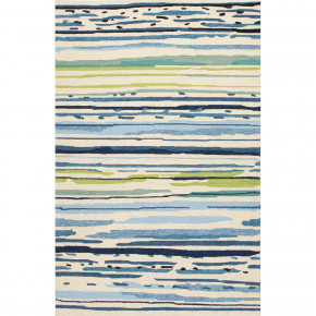 CO19 Colours Sketchy Lines Snow White/Mallard Blue Rug - Off-White