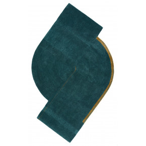 ICO03 Iconic Zephyr Teal/Gold  9' x 12'5" Irregular Rug - Blue