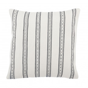  Living Colter Indoor/ Outdoor Ivory/ Black Striped Poly Fill Pillow 20 inch