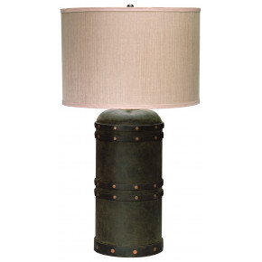 Barrel Table Lamp Vintage Leather