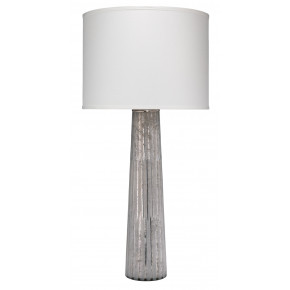 Striped Silver Pillar Table Lamp Clear Seeded