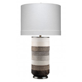 Winslow Table Lamp White, Light Grey & Dark Grey Hide